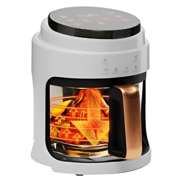 Imagem de Fritadeiras de vidro de 4,5 litros de vidro 6 em 1 tamanho familiar, panela de vidro de visualização com tecnologia de apagar odores assados, grelhar, desidratar, assar e reaquecer, mais de 100