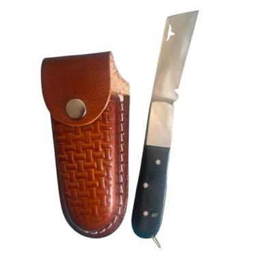 Imagem de Canivete Cabo De Chifres Envernizados E Bainha Entalhada - Selaria For