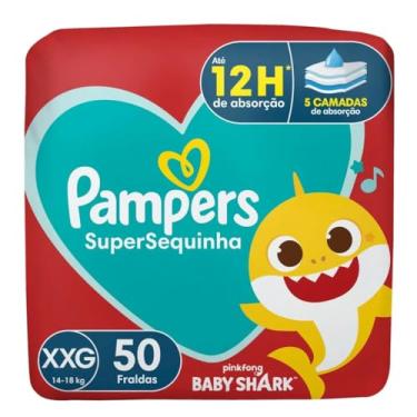 Imagem de Fralda Pampers SuperSequinha Baby Shark XXG C/50