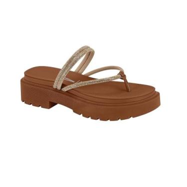 Imagem de Sandalia Vizzano Plataforma Strass Ref 6499.127.30082 Bege Golden Shadow/mocca 040