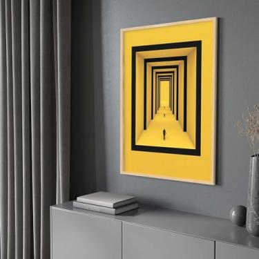Imagem de Quadro com Moldura Arte Minimalista Consultório Decorativo Grande Sala Quarto Hall