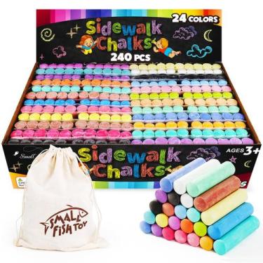Imagem de Sidewalk Chalk SMALL FISH, 240 unidades, lavável para crianças de 3 an