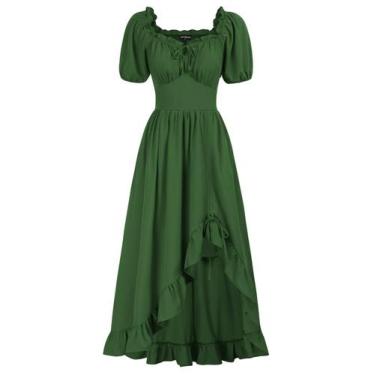 Imagem de Vestido Scarlet Darkness Renaissance Peasant Green Corset 2GG