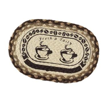 Imagem de ＫＬＫＣＭＳ Jogo americano para mesa de jantar estilo fazenda, suporte para copos, corda de cânhamo antiderrapante, descanso para copos, jogo americano para, S