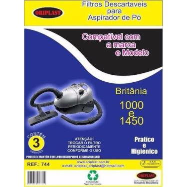 Imagem de Kit c/9 Sacos Descartáveis Aspirador Britânia 1000 a 1450 - Oriplast