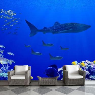 Imagem de Papel de Parede Fundo do Mar Natureza Peixes Sala Adesivo - 128pcm - A