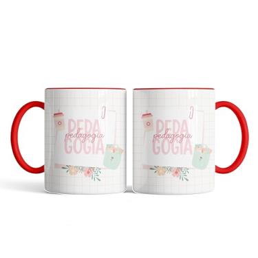 Imagem de Caneca xicara dia dos professores pedagogia 25EI (vermelho)