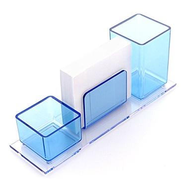 Imagem de Porta Lápis, Clips e Lembrete, Azul Clear, Acrimet