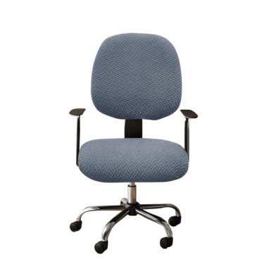 Imagem de Lzyjckh Capa para Cadeira de Escritório - 2 Peças Capas Elásticas para Cadeira para Cadeira Giratória Universal, Cadeira de Computador e Presentes de Escritório,Gray