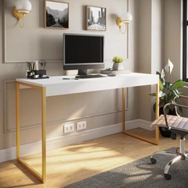 Imagem de Mesa De Estudo Industrial Amplo Espaço Home Office Pé de Ferro 1,20cm 