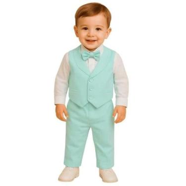Imagem de Roupa Social Menino Batizado Inverno Casamento Luxo - Papilloo, Verde,