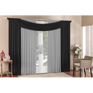 Imagem de Cortina Para Sala E Quarto Grande 4,00 X 2,50 Malha Para Varão Simples