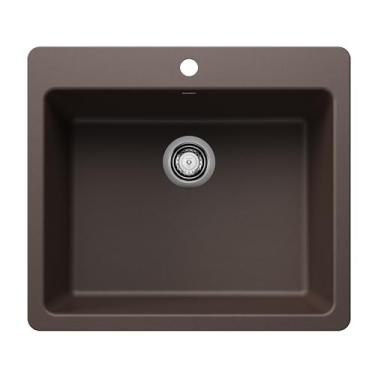 Imagem de BLANCO 443223 Liven SILGRANIT 63,5 cm Pia de cozinha com suporte único de 63,5 cm - Café