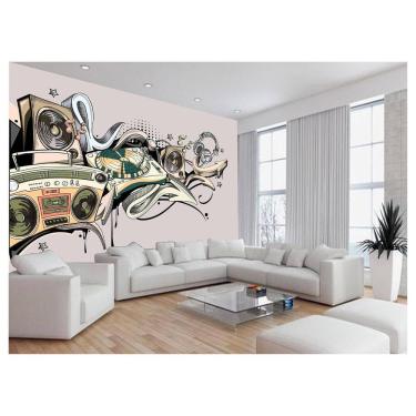 Imagem de Papel De Parede 3D Musica Toca Fita Retrô Tape 3,5M Mus56