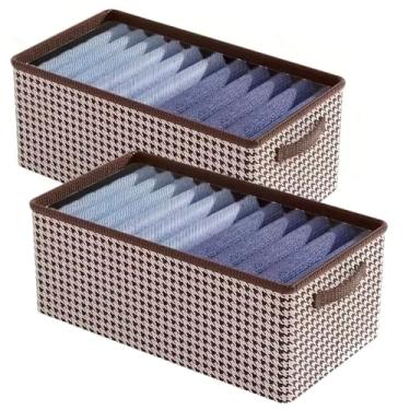 Imagem de Kit com 2 Caixa Estampada Organizador Dobrável Para Prateleiras Closet E Guarda Roupas