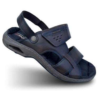 Imagem de Sandália Masculina Pegada Em Couro 133234 Papete Anatômica Para Homem,