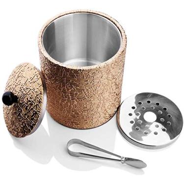 Imagem de FTOQWZXV Balde de gelo de alto valor facial, balde de champanhe, refrigerador de vinho, balde de gelo europeu de aço inoxidável, refrigerador, balde de bebidas, recipiente de vinho de gelo, baldes de