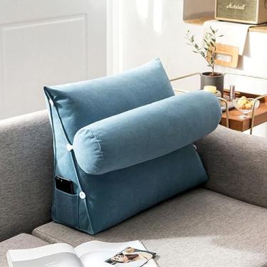 Imagem de HMBLAW Almofada de leitura com suporte lombar com capa removível para sofá, cadeira de apoio, almofada portátil de pelúcia para descanso de mulher grávida, descanso ergonômico e relaxante, leitura