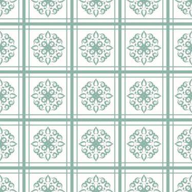 Imagem de VaryFloral Papel de parede floral damasco abstrato flor geométrica grade papel de parede descascar e colar papel de contato geométrico floral verde para gaveta de armário decorativo quarto sala de