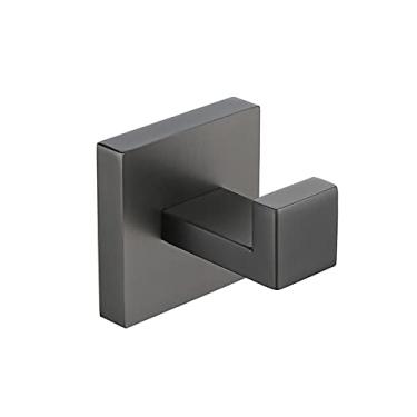 Imagem de Toalheiro de aço inoxidável bronze para banheiro suporte de papel higiênico escova de vaso sanitário gancho de roupão suporte de barra de toalha cinza inoxidável, suporte de papel (gancho de roupão)