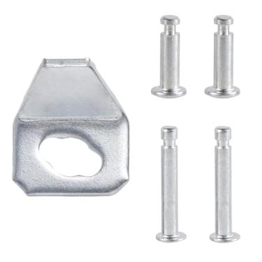 Imagem de 5un. Kit Fechador Porta Tela, Incluindo 1 Chapa Ferro & 4 Pinos Substituição Resistente Peças Reposição Porta Tela e Tempestade Compatível com Andersen Emco Larson 40201 Pella