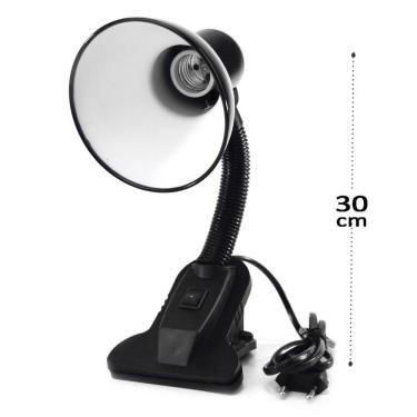 Imagem de Luminária de Mesa 30cm Flexível Preto - Tudo em Caixa