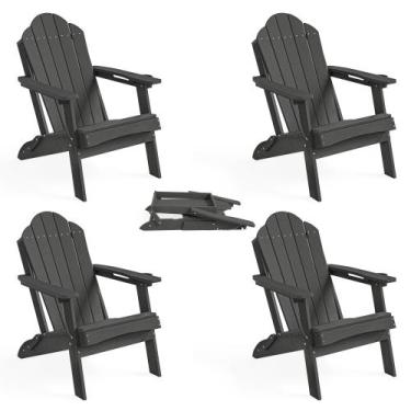 Imagem de Cadeira dobrável Adirondack LUE BONA, conjunto de 2 peças de madeira p