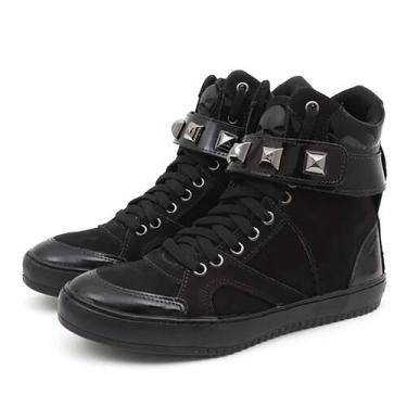 Imagem de Tênis Sneaker Feminino Cano Alto Couro Legítimo Pyramid Academia Estil