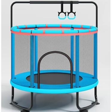 Imagem de Trampolim Infantil Suspenso 1,4m - Conjunto Completo Com Pequena Rede De Proteção, Ideal Para Quartos E Salas Pequenas(Azul)