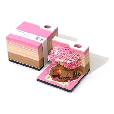 Imagem de LeatherleafWorth Calendário de mesa 3D 2026 – Calendário de arte destacável iluminado por LED | Bloco de notas para entalhar em papel | Presente DIY, decoração de escritório e colecionável (design de