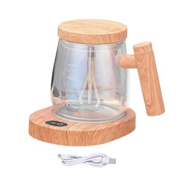 Imagem de Baoblaze Caneca de café automisturadora, caneca elétrica para mistura, almofada de aquecimento portátil com alça, copo de agitação automática, copo de agitação, Colorida