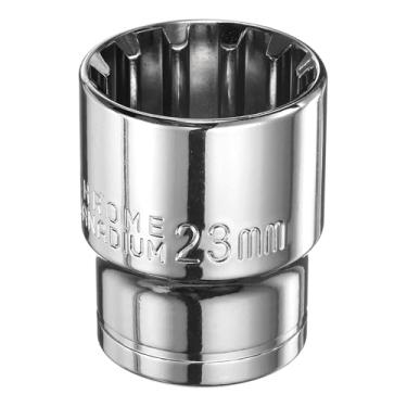 Imagem de Generic Soquete de 12 pontos 1/5.1 cm por soquete métrico raso de 23 mm, aço cromo vanádio, soquetes padrão de 12 pontos, ferramenta manual mecânica para reparo de carro, manutenção mecânica, uso