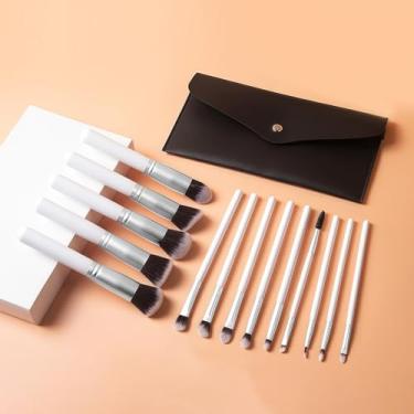 Imagem de Conjunto de pincéis de maquiagem, 14 peças, base sintética premium, corretivos, sombra, blush, pincéis de maquiagem, kit de pincéis de maquiagem