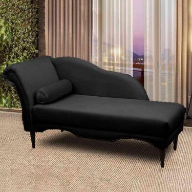 Imagem de Divã Chaise Copenhagen Veludo 1,60cm Speciale Home Preto