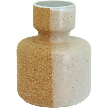 Imagem de Vaso Decorativo Enfeite Casa Cerâmica 16x12x12cm Amarelo