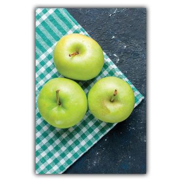 Imagem de Kit Placas Quadros Decorativos 3 Pçs Mdf 20x30 Maçãs Verdes