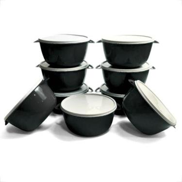 Imagem de Kit Pote Cozinha Bowl 1L 20 Potes Redondos Boll Tampa Branca - GP Plás