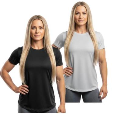 Imagem de Kit 2 Camisetas Dry Fit Feminina Manga Curta Trendixx  Conforto e Prot