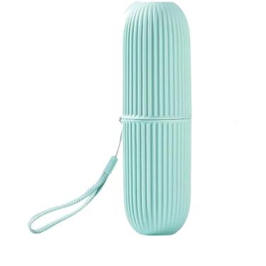 Imagem de Estojo Multiuso Portátil para Escova e Creme Dental, Plástico Moderno, Com Alça, Ideal para Viagem, Escola e Trabalho. (Verde)