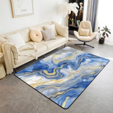 Imagem de Tapete de área de grão de mármore preppy 3x5, tapetes geométricos minimalistas para sala de estar, arte fluida de mármore abstrata, tapete lavável, tapete clássico, simples, moderno, decoração de