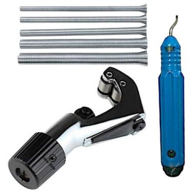 Imagem de Cortador + Escariador + Mola Dobrar Tubo De Cobre 1/8 A 11/8 - Brazan