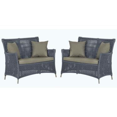 Imagem de 2 Sofás área Externa Igapó Alumínio Fendi Corda Náutica E8 Prata