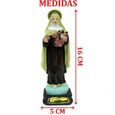 Imagem de Estatueta Imagem De Santa Teresinha Em Resina Enfeite 16cm