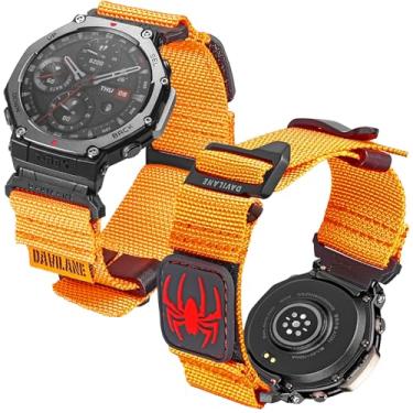 Imagem de DAVILANE Pulseira de relógio militar de nylon para Amazfit T-Rex 3, modular com adesivos intercambiáveis e pulseira de gancho G apenas para AMAZFIT TREX 3