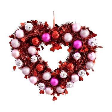 Imagem de Coroa Para Dia Dos Namorados | Sinal Decorativo Com Glitter,Coração Decorativo 31x36 cm para Entrada - Decoração para Casamentos Festas Jardim e Portões