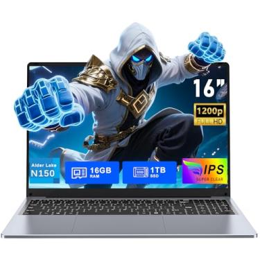 Imagem de FUNYET Laptop Para Jogos, Computador De 16" Com Windows 11 Pro, Processador Intel N150 12ª Geração (Até 3,6 Ghz), 16 Gb Ram, Ssd 1 Tb, Teclado Retroiluminado, Fhd 1920 * 1200, Bluetooth.