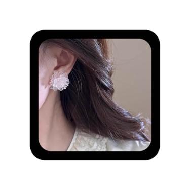 Imagem de Xduargs Brincos de flor de acrílico Boho de resina acrílica vintage flor floral brinco floral de casamento para mulheres (azul), Zinco, Sem pedra preciosa