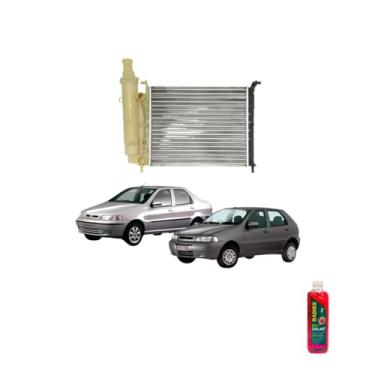 Imagem de Kit Radiador Palio 97> Com Ar + Aditivo Radiador Radiex R1952 Rosa