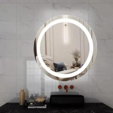 Imagem de Espelho Redondo Jateado com LED Touch Screen - 10W - Três Cores - Espe