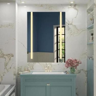 Imagem de Espelho LED Lateral Touch Screen Estiloso com Iluminação Ajustável - E